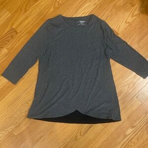 Nursing Motherhood Dark Gray 3/4 Sleeve Top